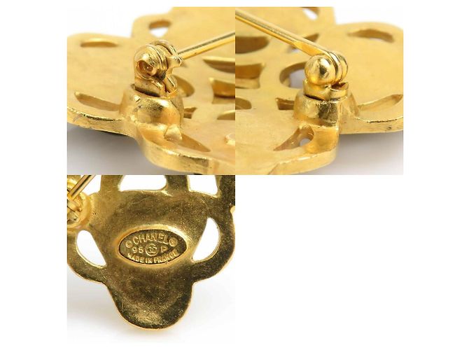 CHANEL Coco Mark Metallstein Brosche Golden - Ansicht 5
