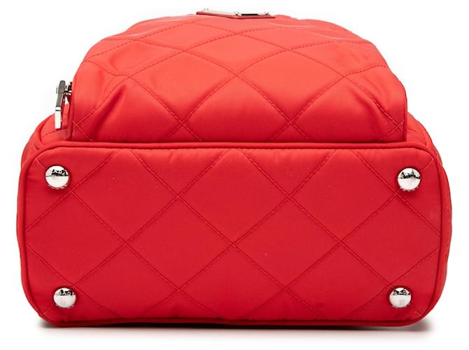 Zaino Prada Red Impuntu Tessuto Rosso - vista 3