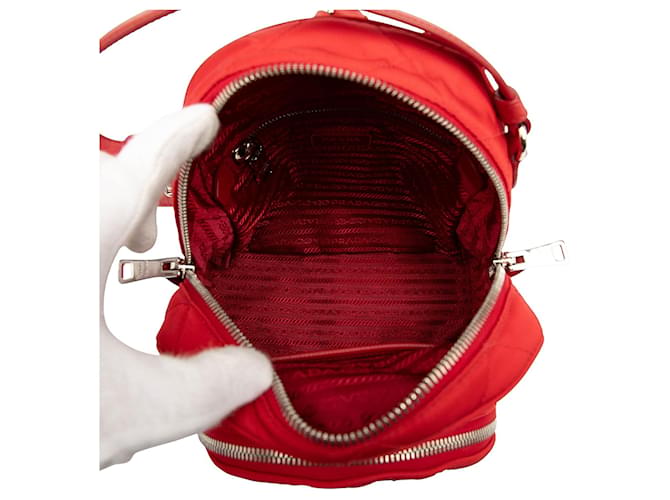 Zaino Prada Red Impuntu Tessuto Rosso - vista 4