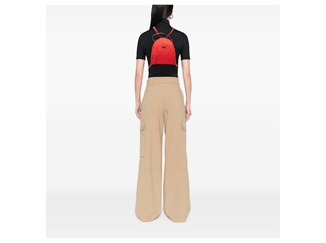 Zaino Prada Red Impuntu Tessuto Rosso - vista 8