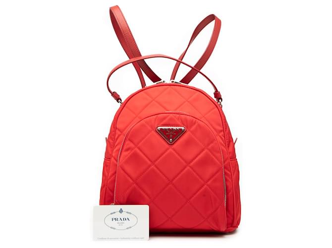 Zaino Prada Red Impuntu Tessuto Rosso - vista 9