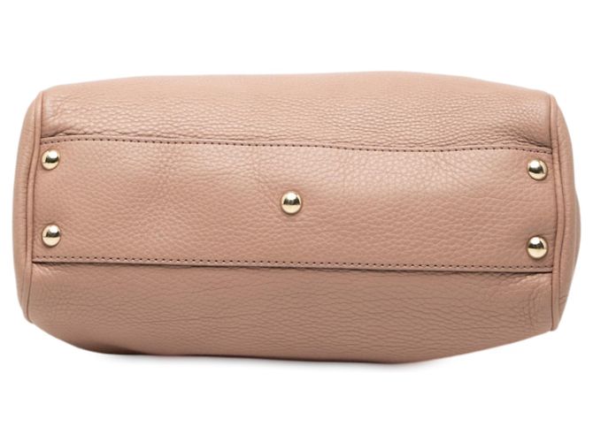 Bamboo Borsa shopper piccola in pelle di vitello rosa Gucci con bambù - vista 3