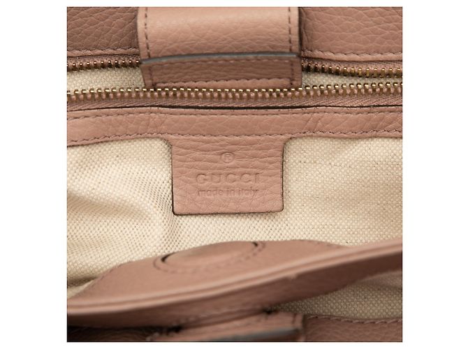 Bamboo Borsa shopper piccola in pelle di vitello rosa Gucci con bambù - vista 5