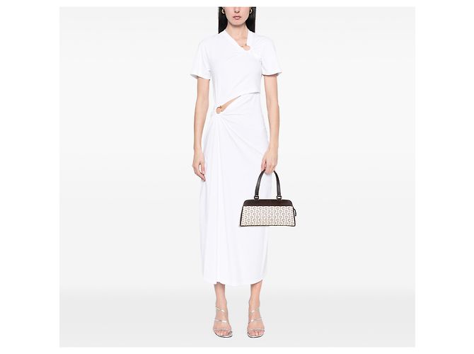 Céline Celine Brown C Macadam Canvas Handbag Beige - view 11