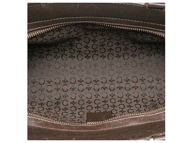 Céline Celine Brown C Macadam Canvas Handbag Beige - view 4
