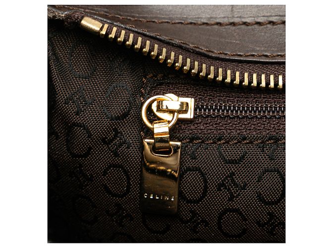 Céline Celine Brown C Macadam Canvas Handbag Beige - view 7