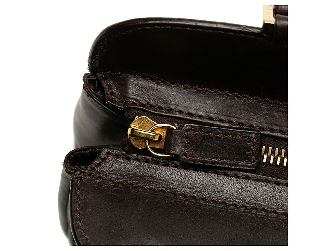Céline Celine Brown C Macadam Canvas Handbag Beige - view 8