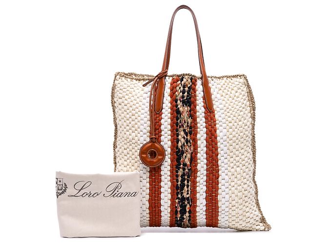 Bolsa Blossom de crochê de lã e seda marrom Loro Piana - vista 8