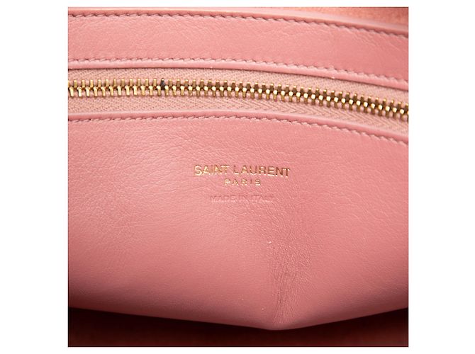 Borsa a tracolla monogramma in pelle rosa Saint Laurent piccola - vista 5