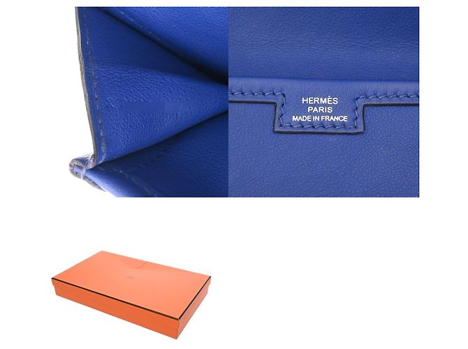 Borsa Clutch Jige Elan di Hermès in Blu Zaffiro - vista 11