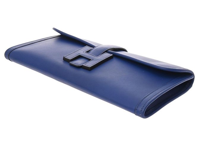 Borsa Clutch Jige Elan di Hermès in Blu Zaffiro - vista 4