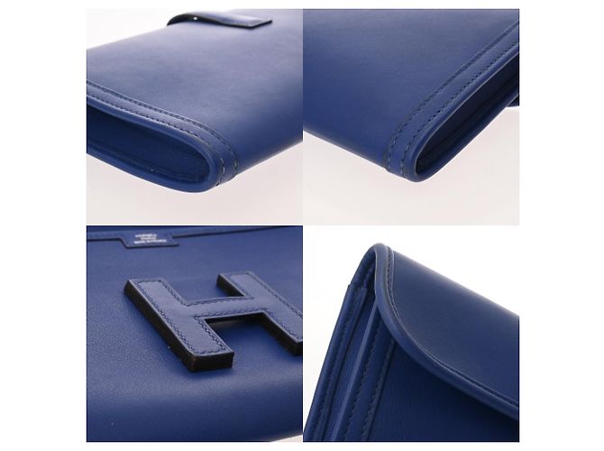 Borsa Clutch Jige Elan di Hermès in Blu Zaffiro - vista 8