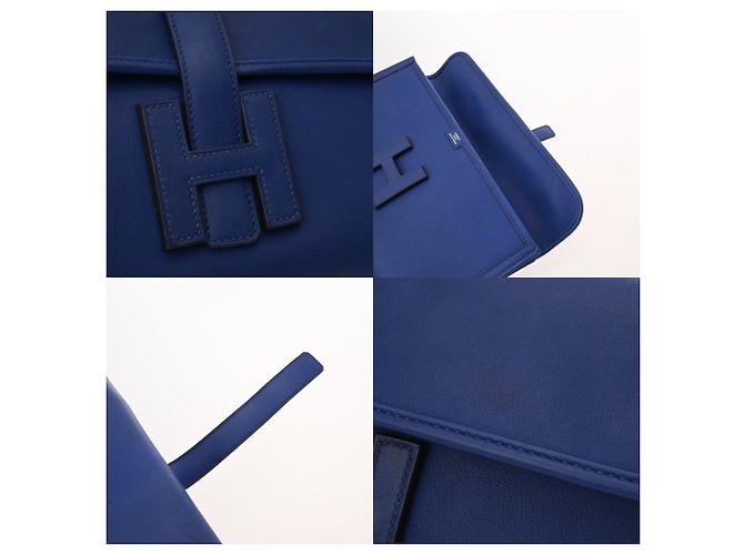 Borsa Clutch Jige Elan di Hermès in Blu Zaffiro - vista 9