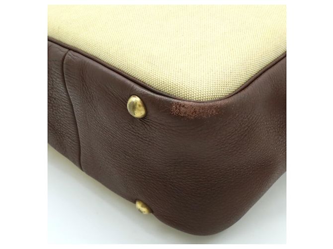Borsa a Spalla Victoria di Hermès Beige Marrone scuro - vista 4