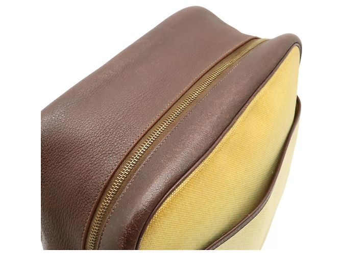 Borsa a Spalla Victoria di Hermès Beige Marrone scuro - vista 7