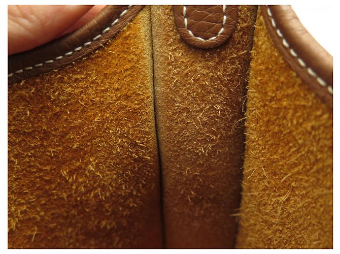 Hermès NUOVA BORSA HERMES EVELYNE AMAZONE 16 PELLE CLEMENCE ORO CINGHIA ZIG ZAG Marrone - vista 11