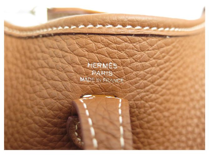 Hermès NUOVA BORSA HERMES EVELYNE AMAZONE 16 PELLE CLEMENCE ORO CINGHIA ZIG ZAG Marrone - vista 13