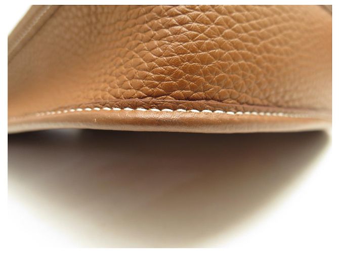Hermès NUOVA BORSA HERMES EVELYNE AMAZONE 16 PELLE CLEMENCE ORO CINGHIA ZIG ZAG Marrone - vista 16
