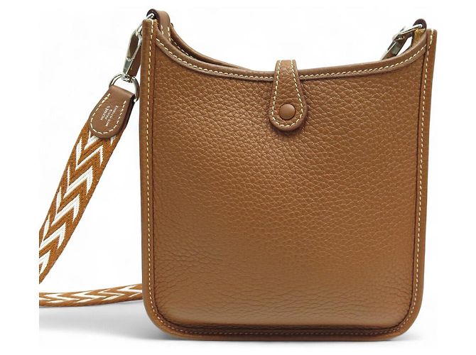 Hermès NUOVA BORSA HERMES EVELYNE AMAZONE 16 PELLE CLEMENCE ORO CINGHIA ZIG ZAG Marrone - vista 2