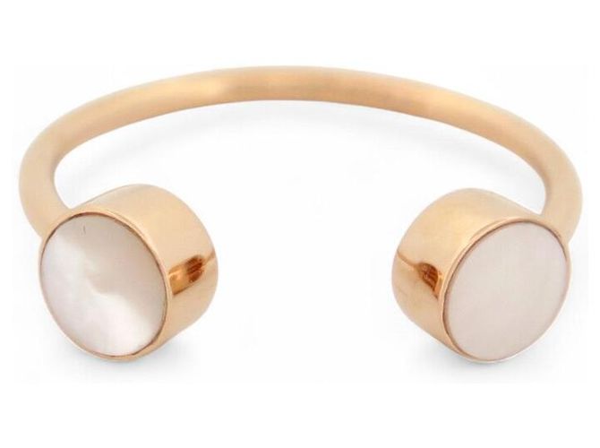 NEUER GINETTE NY TOI ET MOI RING T54 CABOCHON MUTTERPERLE 18K GELBGOLD Golden - Ansicht 2