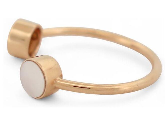 NEUER GINETTE NY TOI ET MOI RING T54 CABOCHON MUTTERPERLE 18K GELBGOLD Golden - Ansicht 3