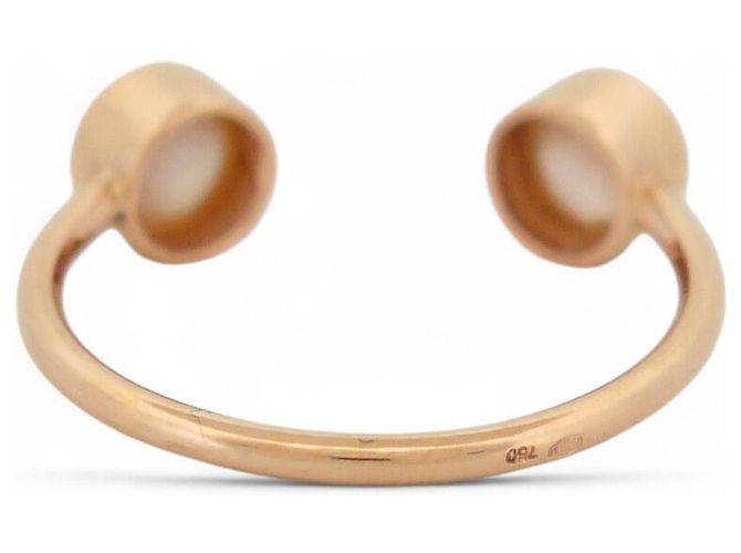 NEUER GINETTE NY TOI ET MOI RING T54 CABOCHON MUTTERPERLE 18K GELBGOLD Golden - Ansicht 4