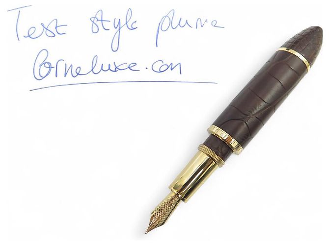 NUEVA PLUMA LOUIS VUITTON CARGO DE CUERO DE COCODRILO Castaño - vista 13
