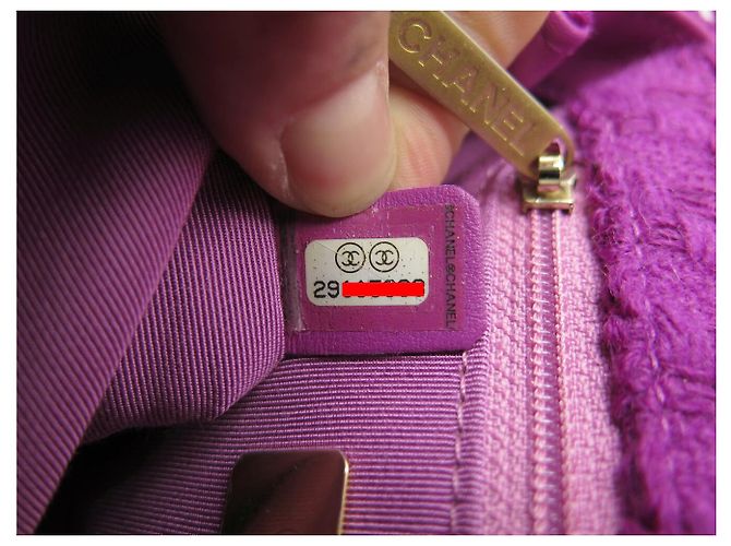 NUOVA BORSA A MANO CHANEL AS0974 TWEED LOGO GIGANTE RETTANGOLARE VIOLA - vista 15