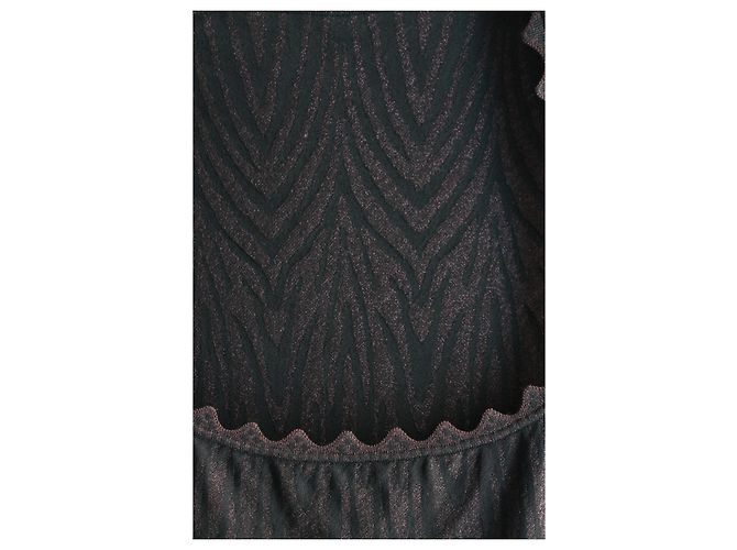 Vestido longo preto Alaïa com padrões de zebra brilhantes tamanho S (IT 40 / FR 36) - vista 2