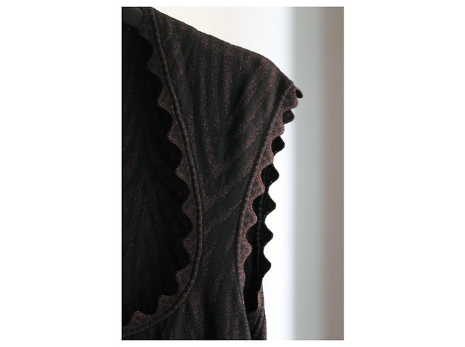 Vestido longo preto Alaïa com padrões de zebra brilhantes tamanho S (IT 40 / FR 36) - vista 3