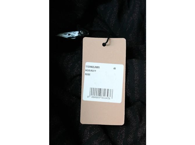Vestido longo preto Alaïa com padrões de zebra brilhantes tamanho S (IT 40 / FR 36) - vista 9