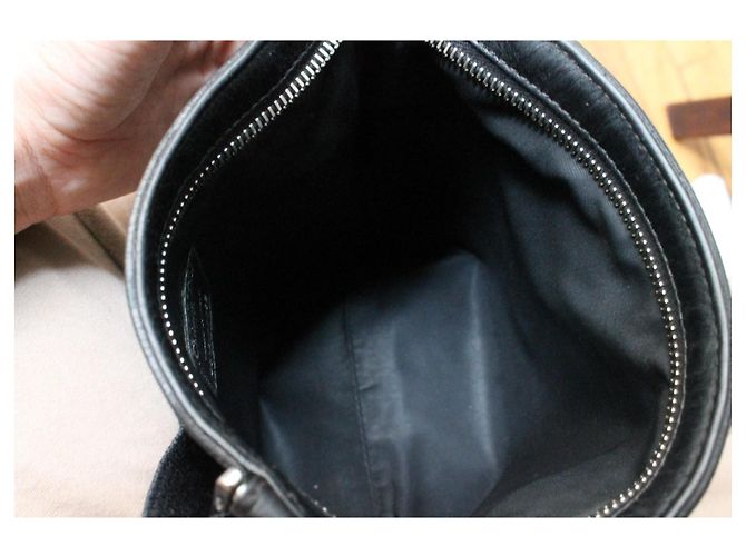 Borsa a spalla Dior in tela e pelle marrone e nera Nero - vista 11