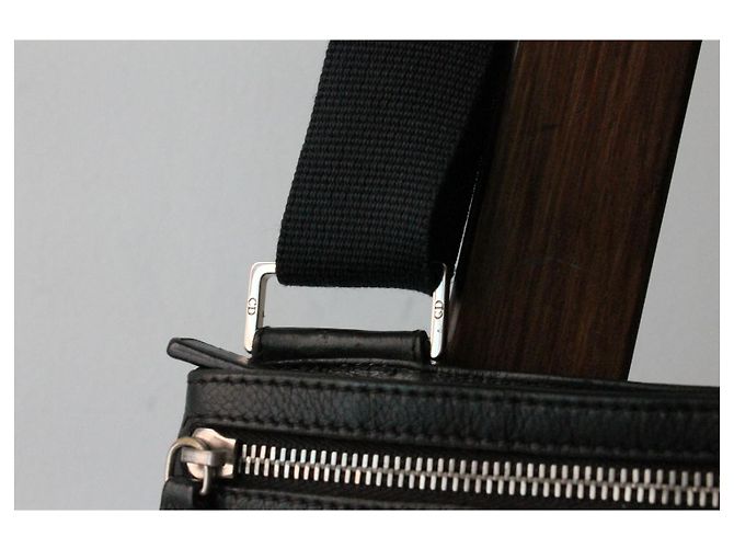 Borsa a spalla Dior in tela e pelle marrone e nera Nero - vista 4
