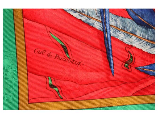 Foulard in seta Hermès Christophe Colomb verde Multicolore - vista 11