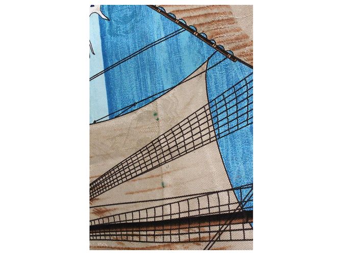 Foulard in seta Hermès Christophe Colomb verde Multicolore - vista 14