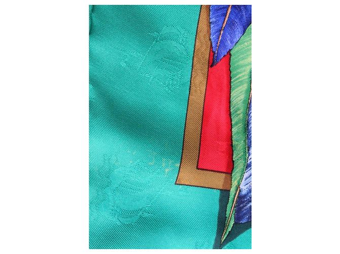 Foulard in seta Hermès Christophe Colomb verde Multicolore - vista 5