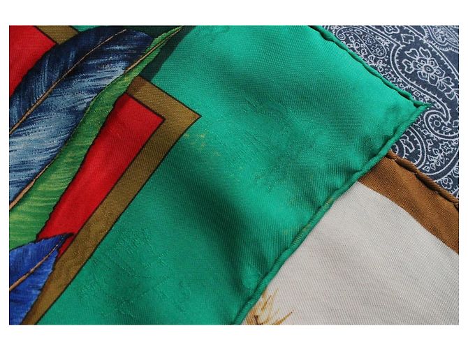 Foulard in seta Hermès Christophe Colomb verde Multicolore - vista 6