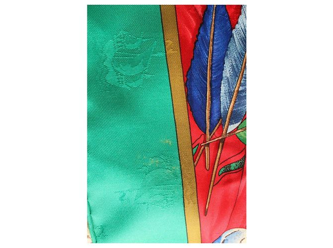 Foulard in seta Hermès Christophe Colomb verde Multicolore - vista 7