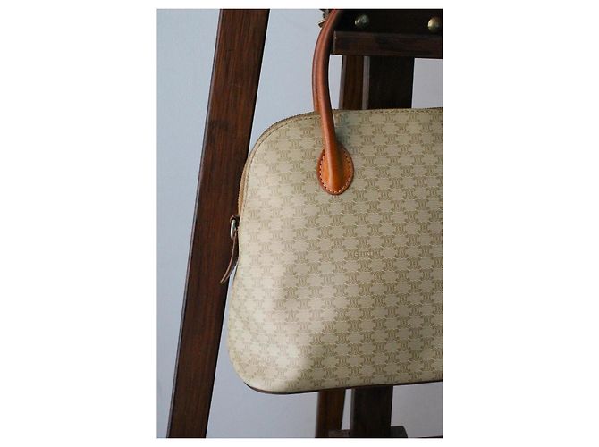 Triomphe Borsa Céline modello Macadam logo trionfo beige - vista 3