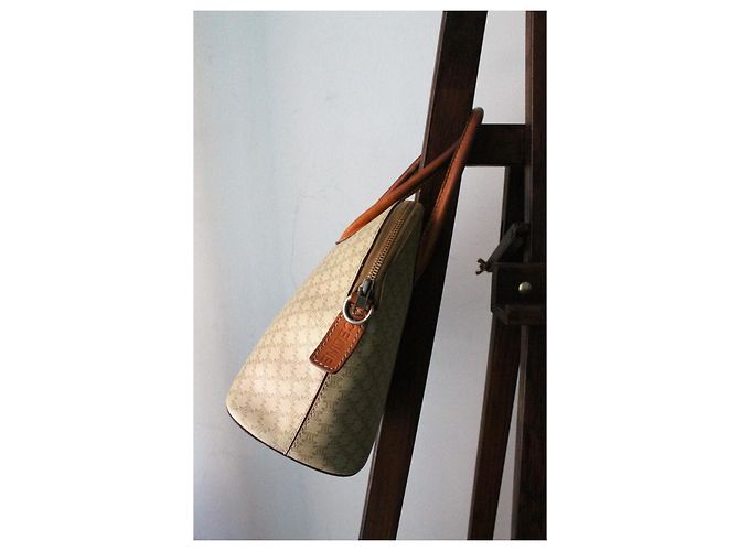 Triomphe Borsa Céline modello Macadam logo trionfo beige - vista 6