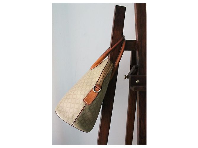 Triomphe Borsa Céline modello Macadam logo trionfo beige - vista 7