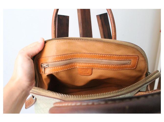 Triomphe Borsa Céline modello Macadam logo trionfo beige - vista 9