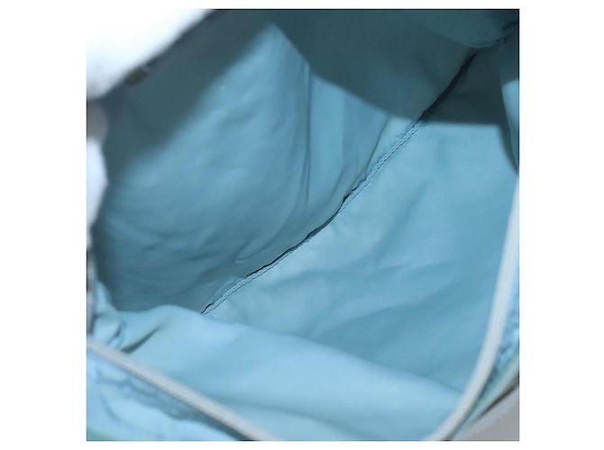 Borsa Messenger Piatta Prada Tessuto Media Blu - vista 5