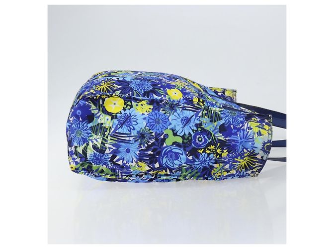 Prada Floreal Tote Printed Tessuto Large Blue - view 3