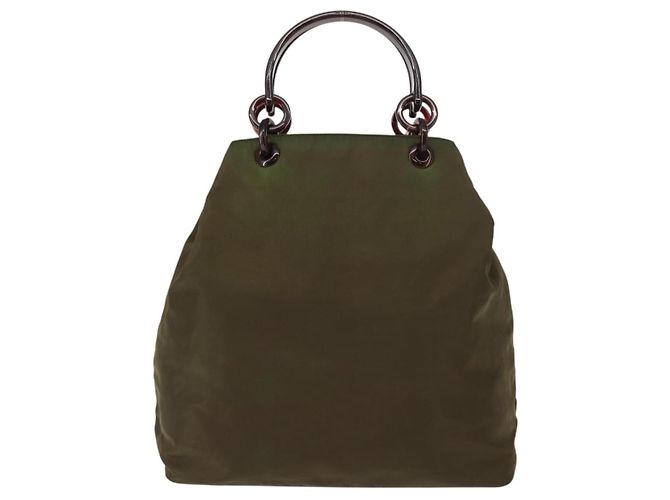 Tote Tessuto mit Harzgriff Prada Khaki - Ansicht 2