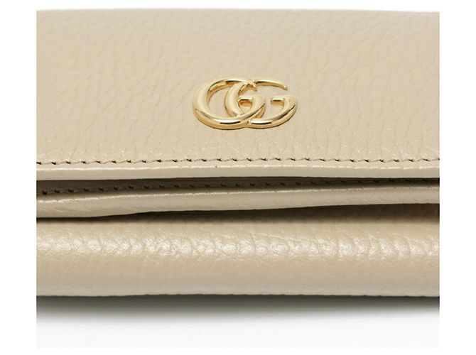 Gucci Double G Tri-Fold Compact Wallet Beige Gelb - Ansicht 3