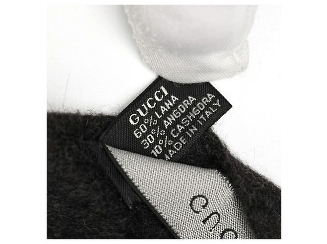 Sciarpa grigia in lana e angora Gucci Marrone - vista 4