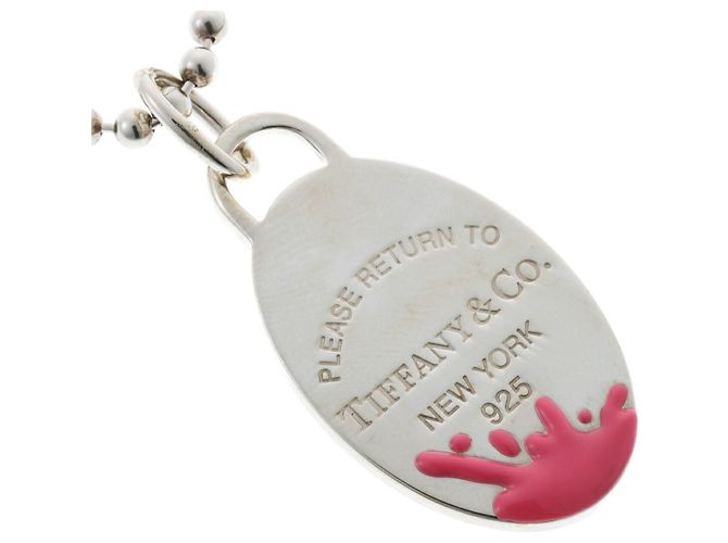 Return to Tiffany Collana con etichetta ovale Ritorno al Colore di Tiffany & Co. Argento Rosa - vista 4
