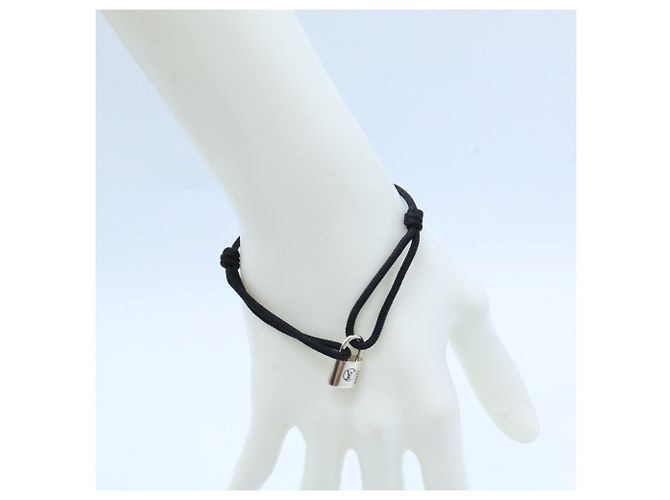 Charm lucchetto Ag925 Louis Vuitton Q05942 Bracciale Lockit Rahn in argento Nero - vista 7