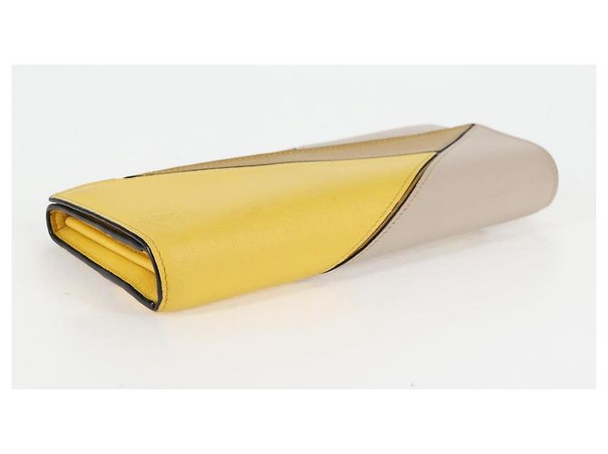 Cartera Zip Puzzle Loewe de Cuero Compacta Amarillo - vista 4